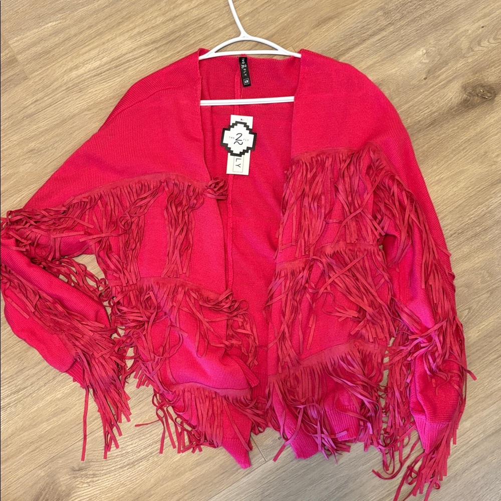 Fringed pink Cardigan 2fly brand S/M